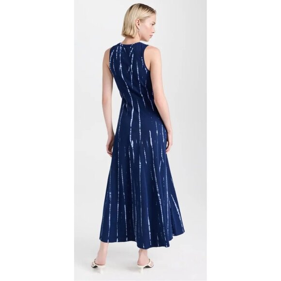 Proenza Schouler Tie Dye Long Maxi Dress Womens XS Blue White Nautical Flowy USA - Picture 4 of 16